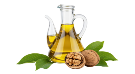 Isolated Jug of Walnut Oil
