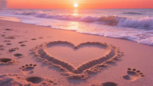 heart on the beach