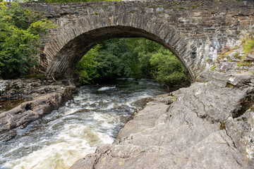 Falls of Dochart rapids in Killin, Tayside, Scotland