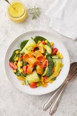 Cucumber spinach salad
