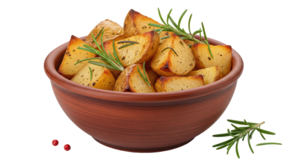 Isolated Roasted Potatoes with Rosemary