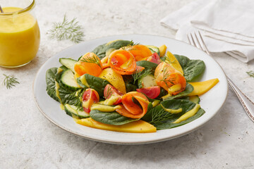 Cucumber spinach salad