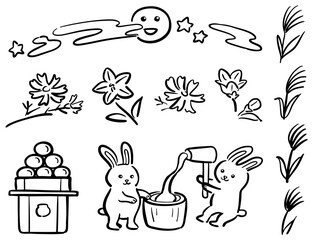 可愛い9月のイラストセット　1色