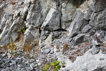 close-up shot of stones and rocks in the mountains