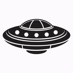 Spacecraft Alien Spaceship UFO Flying Saucer Isolated White Background