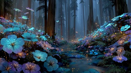 Beautiful Mystical Forest Path With