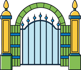 Silhouette of the gate illustration black and white vector