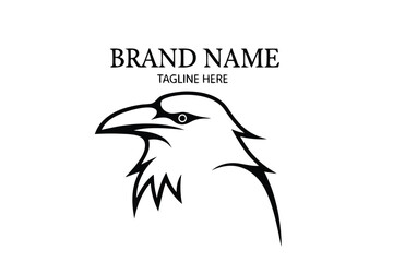 Stylized Eagle Logo Design with Brand Name on White Background