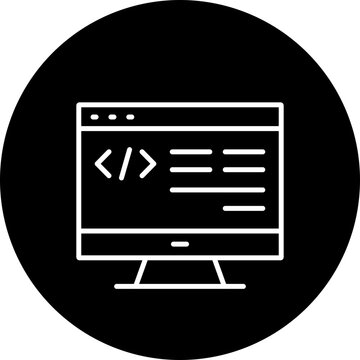 Coding Circle icon, coding icon &ndash; programming, developer, code symbol