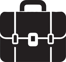 Businessman and Briefcase Vector Icons – Black and White Illustrations