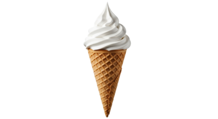 Isolated Soft Serve Ice Cream Cone