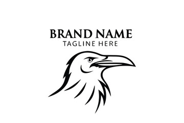 Outline Eagle Head Logo Design on White Background Icon Symbol