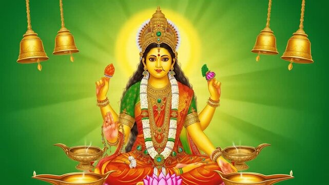 Shaktipith Goddesses Mahalaxmi Ambabai, Navratri Festival Marathi Calligraphy "Ambabai cha Udo Udo" is used to invoke the Goddess Durga, in India. vector illustration ... See More