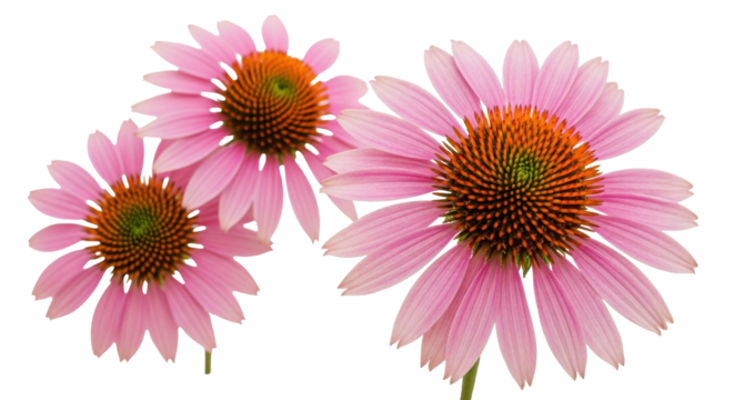 Isolated Group of Echinacea Flowers