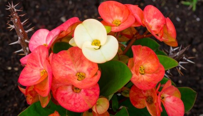 Close-up of vibrant orange-red flowers