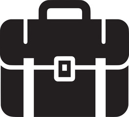 Businessman and Briefcase Vector Icons – Black and White Illustrations