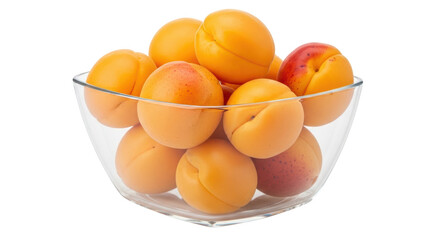 Isolated Apricots in Glass Bowl