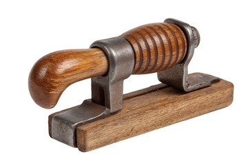 Antique wooden-handled tool with metal parts