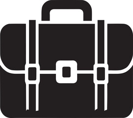 Businessman and Briefcase Vector Icons – Black and White Illustrations