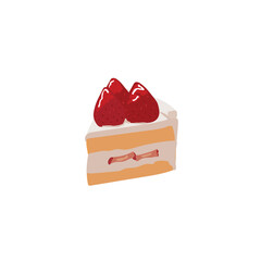 Strawberry Shortcake Slice Illustration