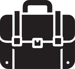 Businessman and Briefcase Vector Icons – Black and White Illustrations