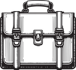 Businessman and Briefcase Vector Icons – Black and White Illustrations