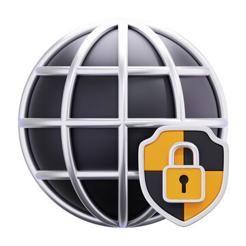 Icon Internet Security Globe Lock