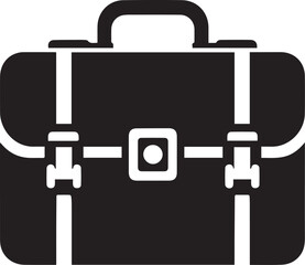 Businessman and Briefcase Vector Icons – Black and White Illustrations