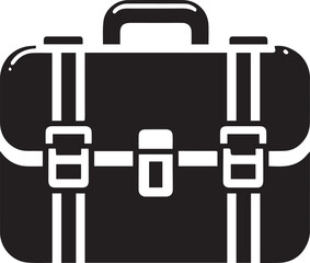 Businessman and Briefcase Vector Icons – Black and White Illustrations