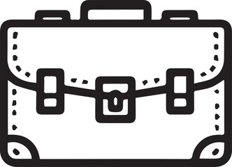 Businessman and Briefcase Vector Icons – Black and White Illustrations