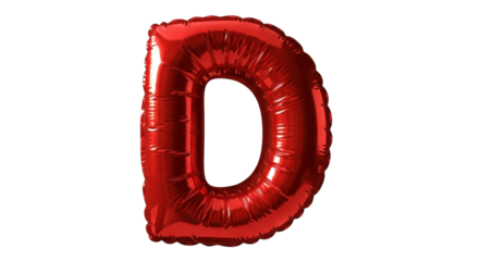 Isolated Red Balloon Letter D