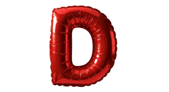 Isolated Red Balloon Letter D - Powered by Adobe