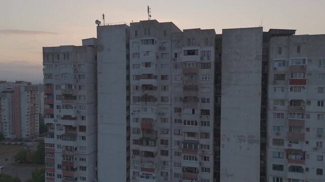 Aerial 4K Drone Footage of sity at sunrise &ndash; Bulgaria Sofia