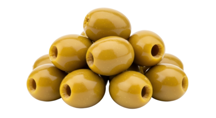 Isolated Pile of Green Olives