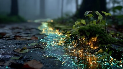 Enchanted Forest Floor With Sparkling