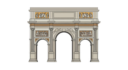 Architectural triumph, Roman arches and sculptures, timeless architectural elegance and ancient legacy, historical monument backdrop, Rome landmark