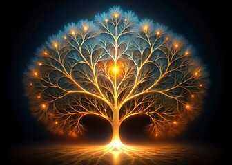 Minimal Glowing Fractal Branches Forming in Seed