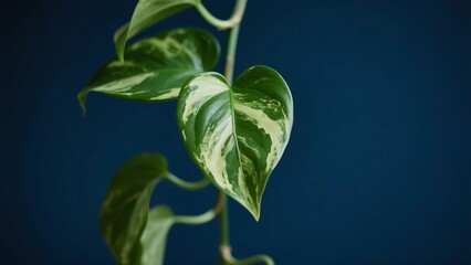 Variegated Heart-Shaped Leaf Plant Indoor Gardening Photo