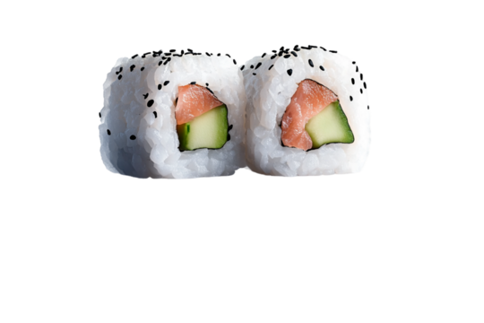 Delicious sushi roll isolated on transparent background