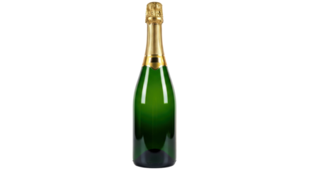 Isolated Green Champagne Bottle