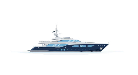 Naklejka premium Isolated illustration of a luxurious yacht sailing across a tranquil sea, epitomizing affluence and sophisticated maritime travel against a white