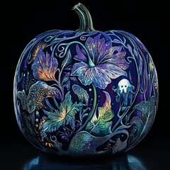 Enchanted Pumpkin with Halloween Decor.