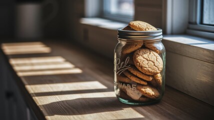 cookies in glass jar on kitchen