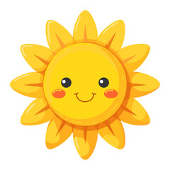 Obraz premium Cute summer sun art illustration asteraceae vector
