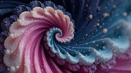 Obraz premium Swirling, textured spiral in pink, blue, and purple hues