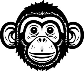 Monkey face cartoon icon vector 