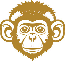 Monkey face cartoon icon vector 