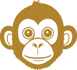 Monkey face cartoon icon vector 