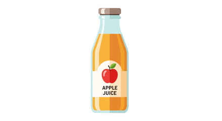 Fresh and Delicious Apple Juice: A Vibrant and Refreshing Beverage in a Glass Bottle