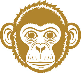 Monkey face cartoon icon vector 